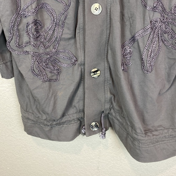 Gene ewing bis Vintage Grey embroidered floral open front cardigan - Picture 4 of 7